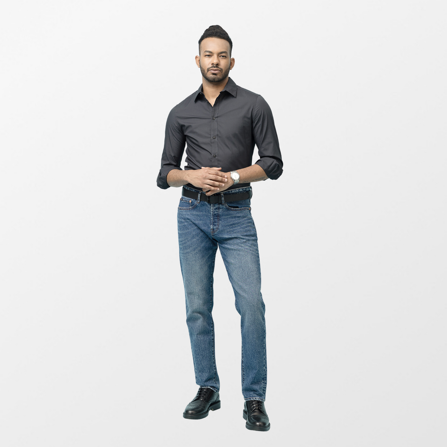 ARTHUR SLIM IN MID BLUE