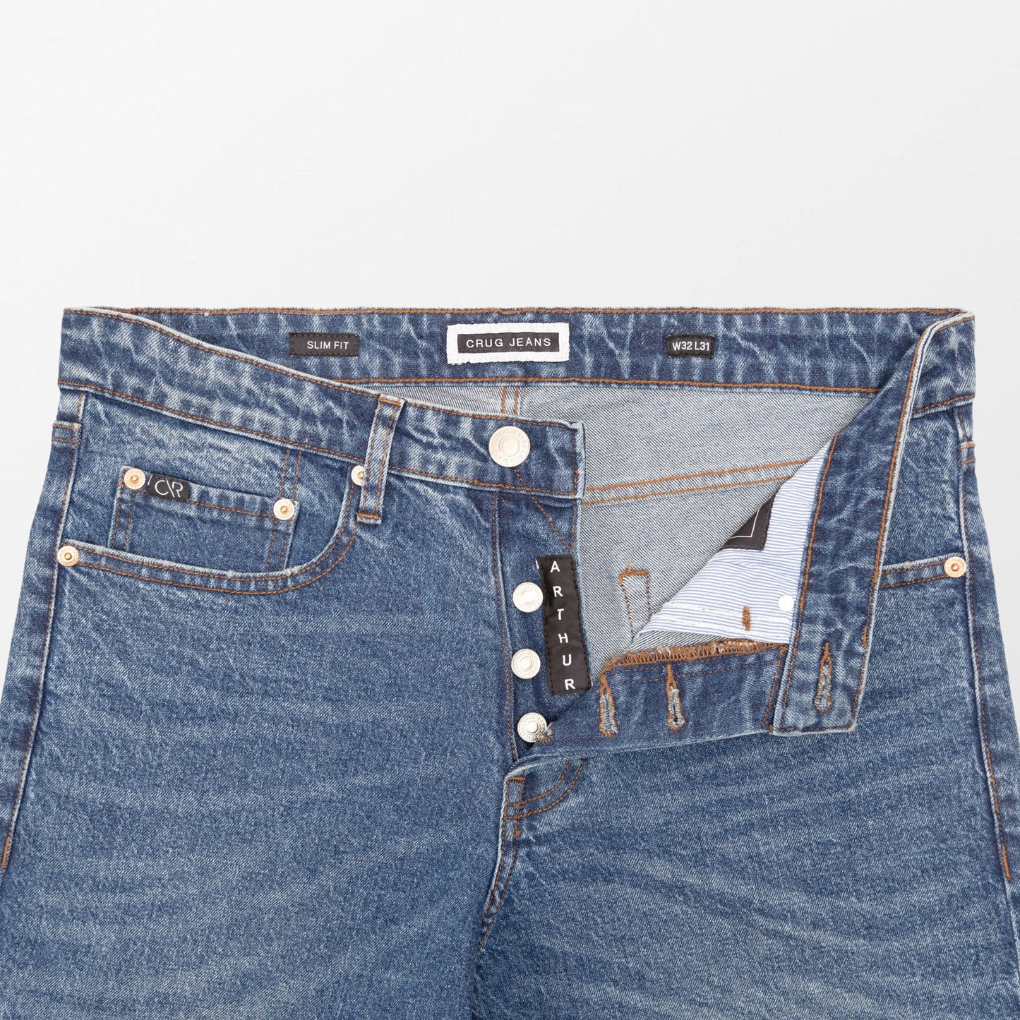 ARTHUR SLIM IN MID BLUE